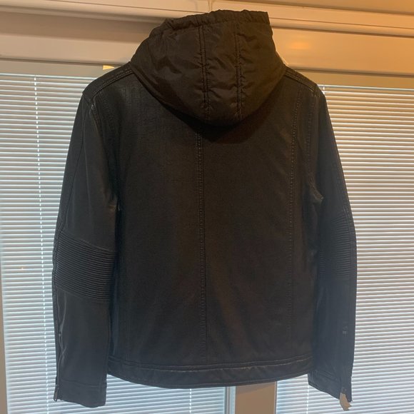 NWT Marc Anthony Leather Jacket with Detachable Hood Size M - Picture 2 of 15